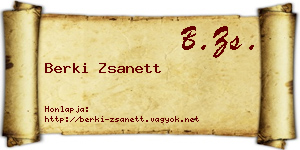 Berki Zsanett névjegykártya